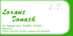 lorant donath business card